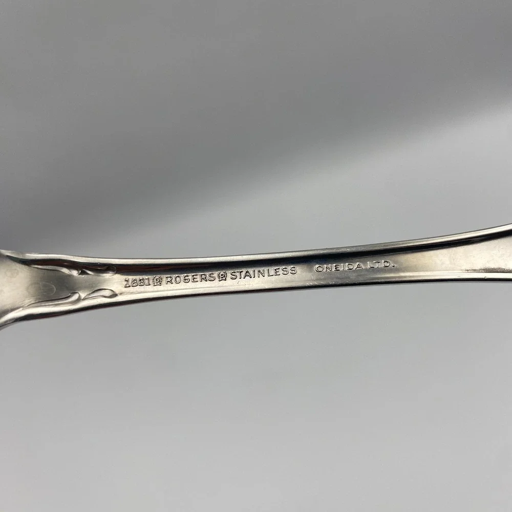 Oneida 1881‎ Rogers Arbor Rose True Rose Stainless Serving Set 5pc Hostess Fork